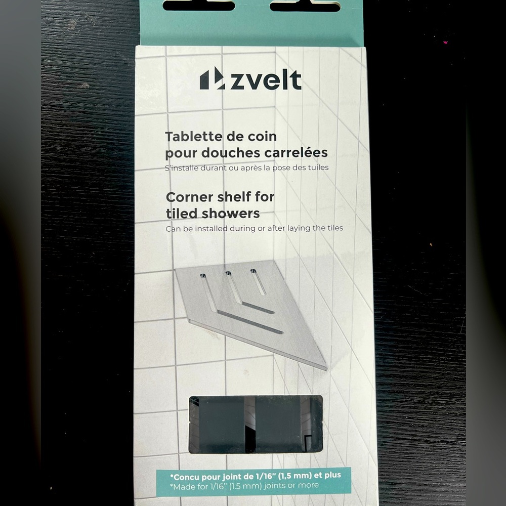 ZVELT- Corner shelf for tile shower NEW